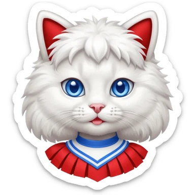 cheerleader cat with pom pom sticker