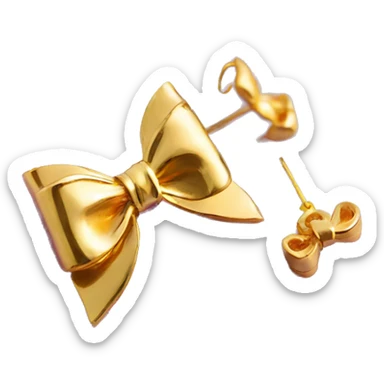 Gold bow earrings  sticker