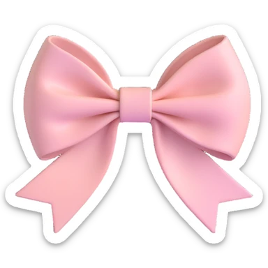 preppy pink bow, light pink, symmetrical, chic sticker