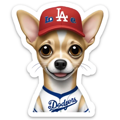 Los Angeles Dodgers Chihuahua sticker