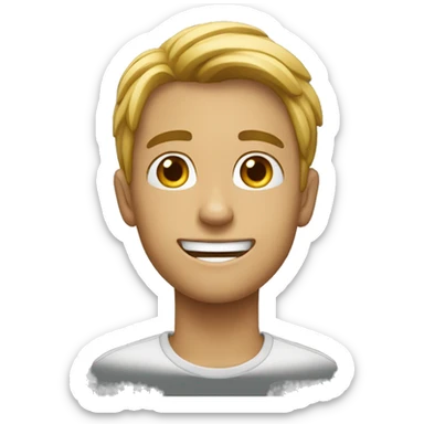 Joven riendo sticker