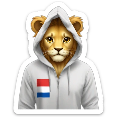 Cat hoodie Czech flag lion sticker