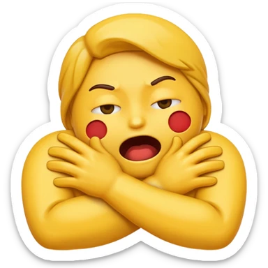 Emoji strangling itself with its hands  sticker