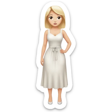 fullbody busty blonde woman standing with hands on hips, SFW sticker