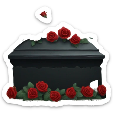 black grave with roses sticker