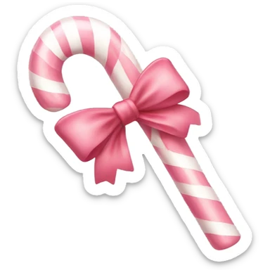 a light pink candy cane with bow sticker