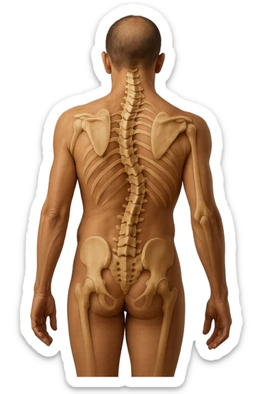 fai immagine identica ma iperrealistico 4k, postura storta con spina dorsale storta sticker