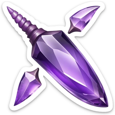 Purple amethyst in the shape of a raptor claw sticker