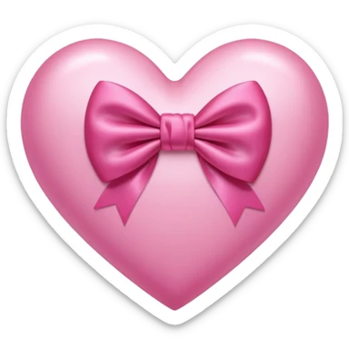 A pink heart with bow sticker