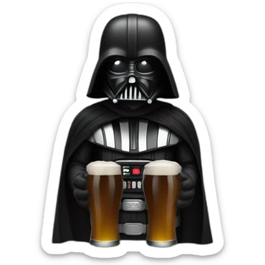 dark vador qui bois une bière sticker