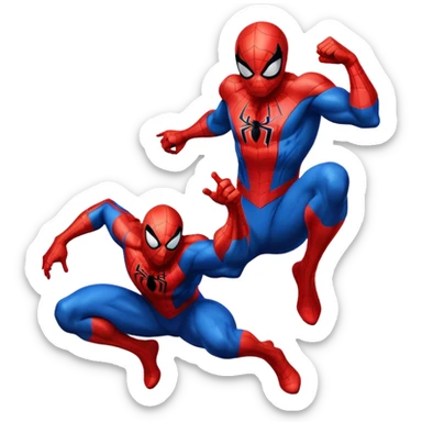 Spider-Man superhero in red and blue costume sticker
