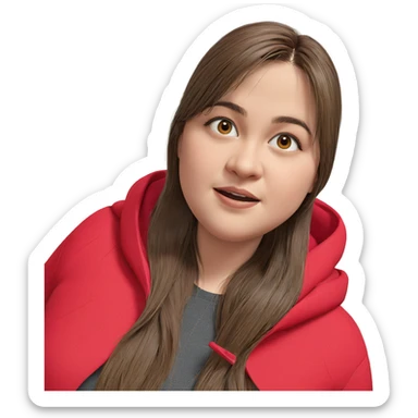 brown haired girl gazing sticker