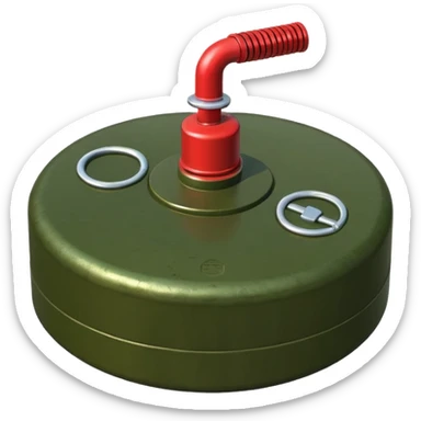 military green flat realistic anti-personnel mine sticker