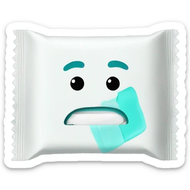 White and teal Wipes sticker