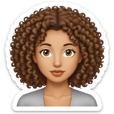 mixed lady in her 30 with curly hair sticker