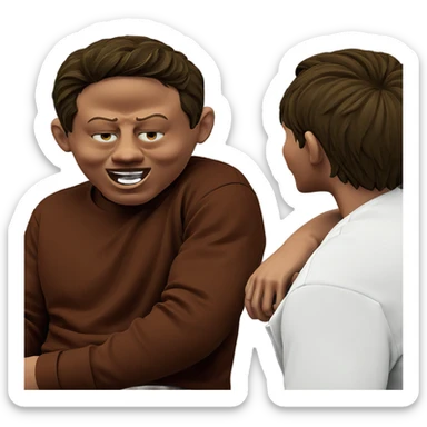 boys having fun together sticker