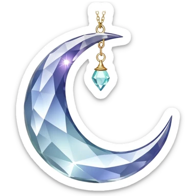 Hanging crystal crescent moon sticker