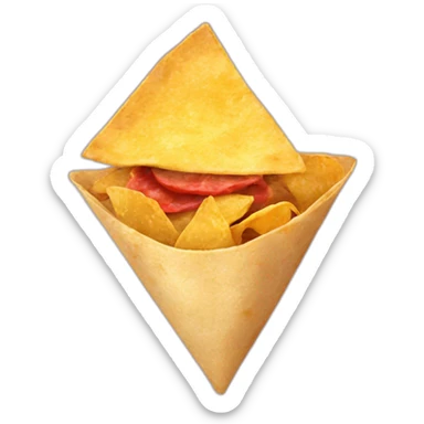 tortilla chip with a little nugget of meat on it sticker