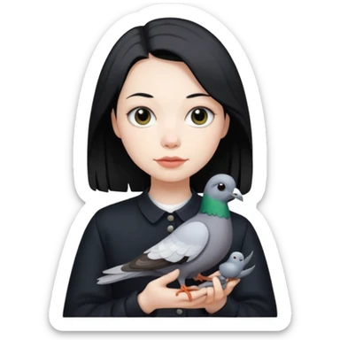phoebe bridgers holding a pigeon sticker