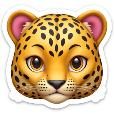exotic leopard character, spotted fur, cute fierce face, 3D cartoon, mobile game icon style, clean background, no text, no watermark
 sticker
