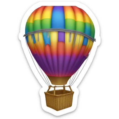 Hot air balloon with rainbow colour sticker