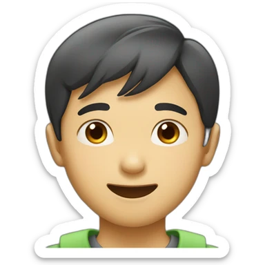 asian boy wink sticker