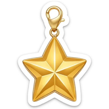 golden star charm-shaped trinket, gold pendant sticker