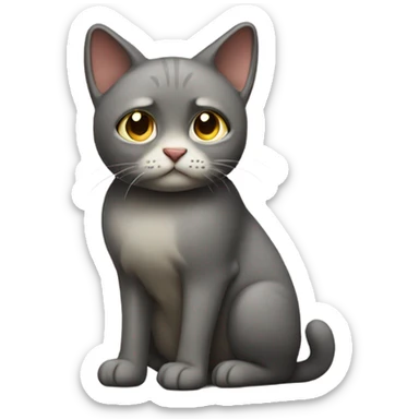 sad cat full body side view sticker