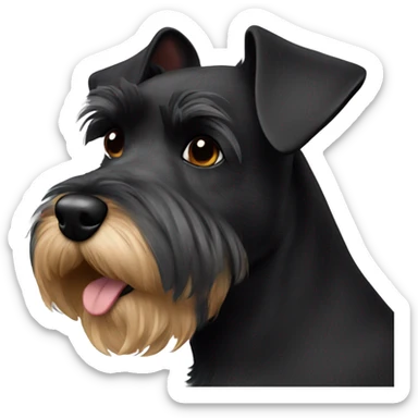 Black Miniature schnauzer  sticker