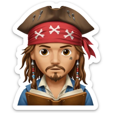 jack sparrow reading sticker