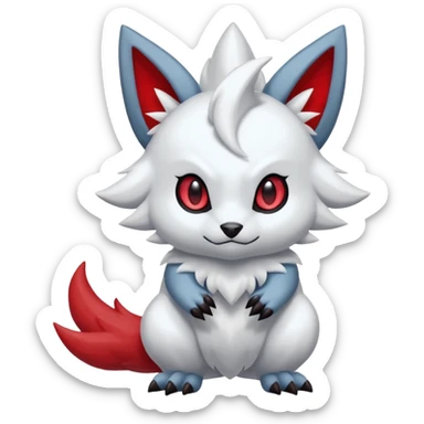 Absol-Kyurem-Zorua-Furret-Zangoose-fusion-animal-Fakémon-hybrid-creature  sticker