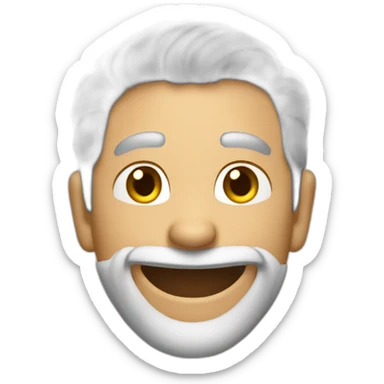 tan gray haired man with short full beard laughing sticker