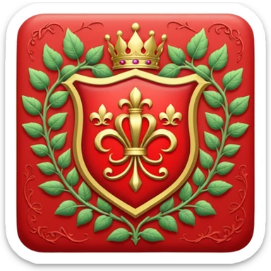 Red Royal Crest (with throne vines) sticker
