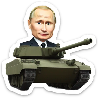 putin on tank sticker