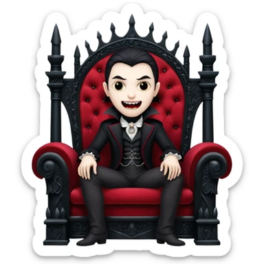 vampire in a throne sticker