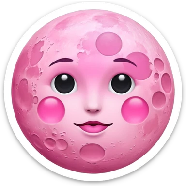 Pink moon sticker