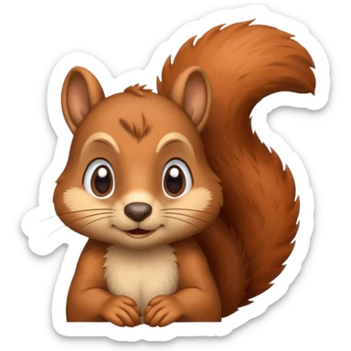 squirrel emoji in deep thought, with one raised eyebrow and a pensive expression sticker