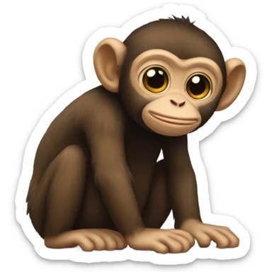 Monkey with gigantic huge feet huge out of proportion feet tiny monkey sticker