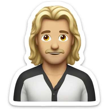 Guy with a mullet sticker