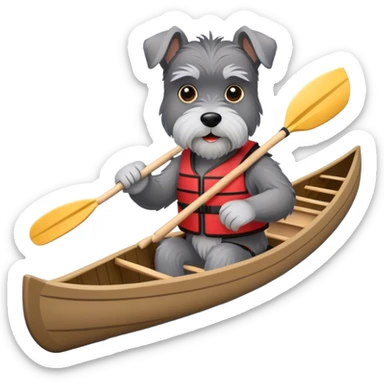 Schnauzer in canoe sticker