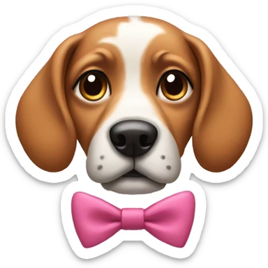 dog with bows on its ears sticker