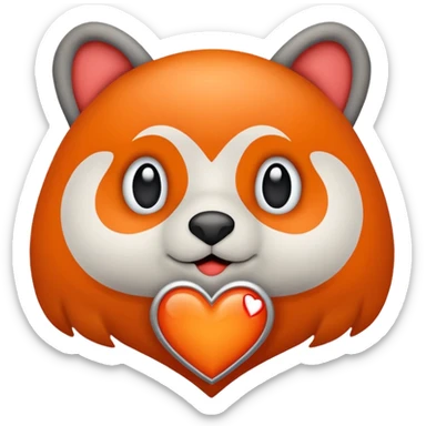 due foche innamorate con il cuore arancione  sticker