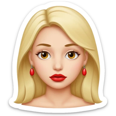 woman having pin on the lips sticker