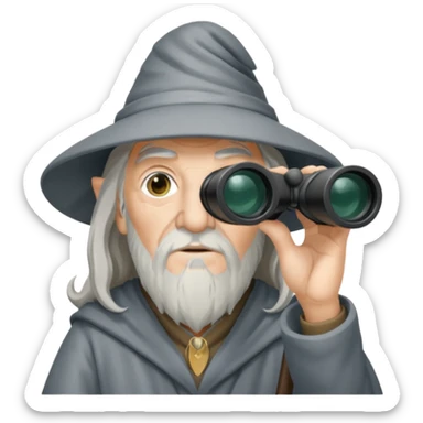 gandalf wizard watching in the binocular sticker
