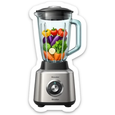 a blender with vegetables inside sticker