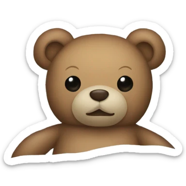 Teddy bear under a duvet sticker