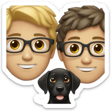two white boys with one black labrador sticker