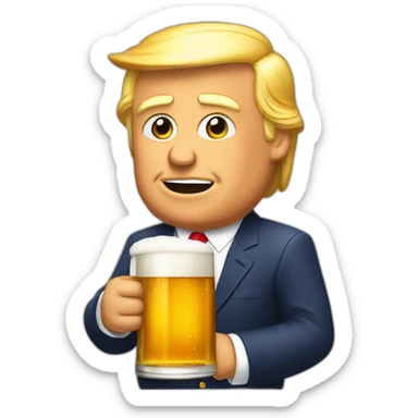 Trump qui tien une biere sticker