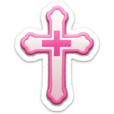 Catholic pink cross  sticker