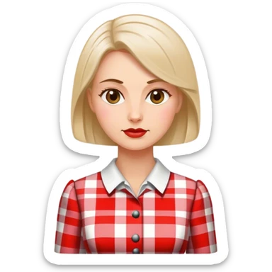  polish woman politician plaid dress sticker